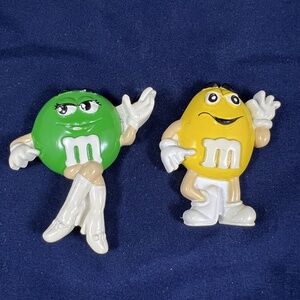 M&M's Magnets Green Yellow Vintage 2003 Collectible Character Novelty Decor